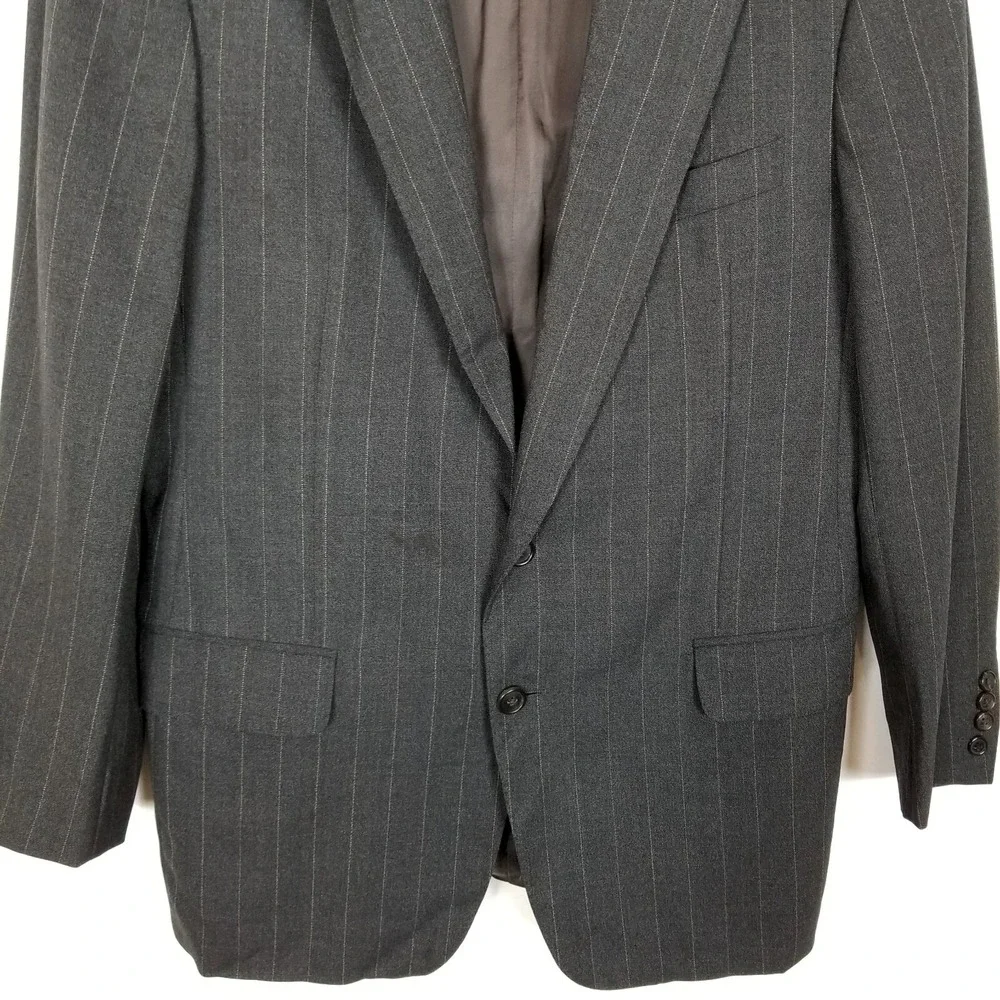 Ermenegildo Zegna Men's Striped Wool Blazer Sz 52 R‎ Sport Jacket Gray